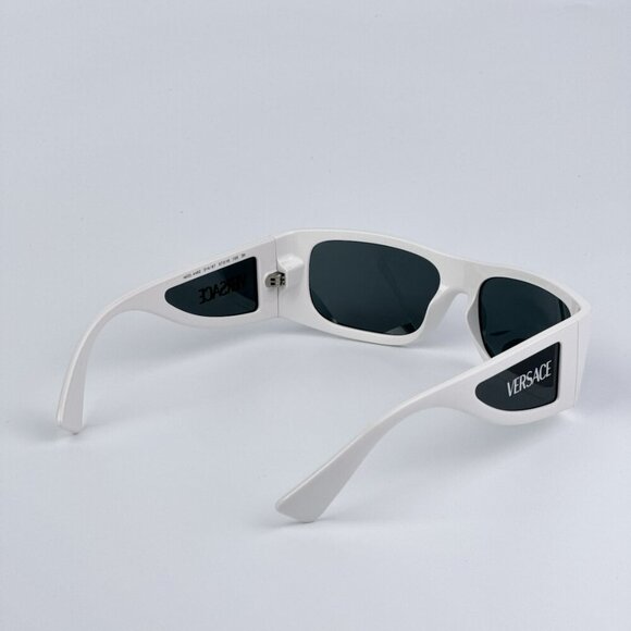 Versace VE4482 314/87 BRAND NEW Sunglasses White Dark Grey Rectangular Unisex - Picture 8 of 11